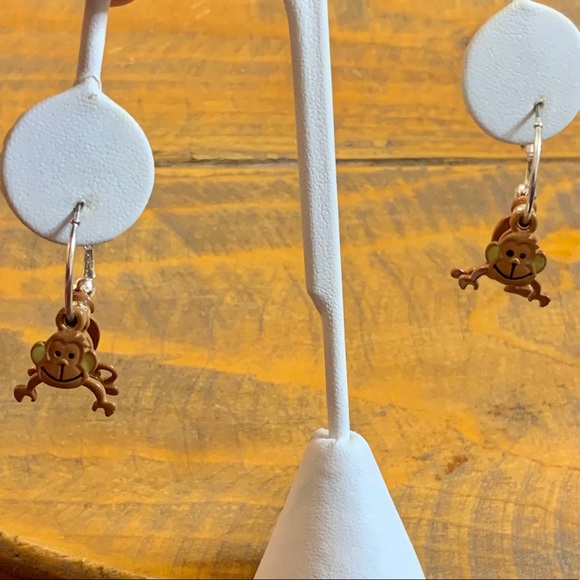 3/$20 Monkey Hoop Dangle Swing Earrings - Picture 2 of 7